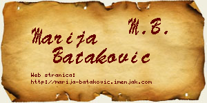 Marija Bataković vizit kartica